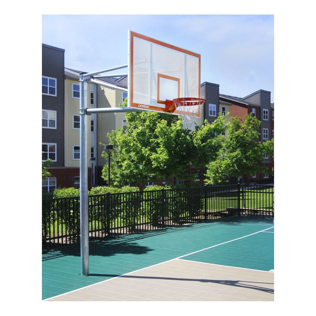 Porter Outdoor BB System; Vertical; 4' Ext; Fan Fiberglass Board; Super Goal
