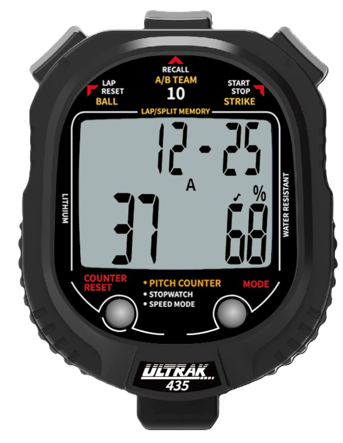 Ultrak 435 – Pitch Counter / 10-Memory Stopwatch (2-Line Display)