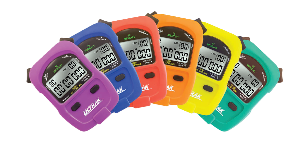 Ultrak 460-SET – 6 Stopwatches in Rainbow Colors