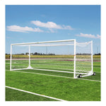 Porter Gill U90 Portable World Cup Soccer Goals; 8' X 24'; White W/Net Posts