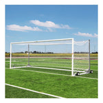 Porter Gill U90 Portable World Cup Soccer Goals; 8' X 24'; White W/Net Posts