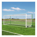 Porter Gill U90 Portable World Cup Soccer Goals; 8' X 24'; White W/Net Posts
