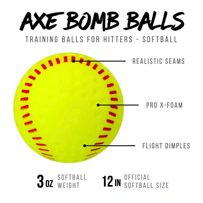 Axe Bomb Training Balls - (Softball or Baseball) 1 Dozen
