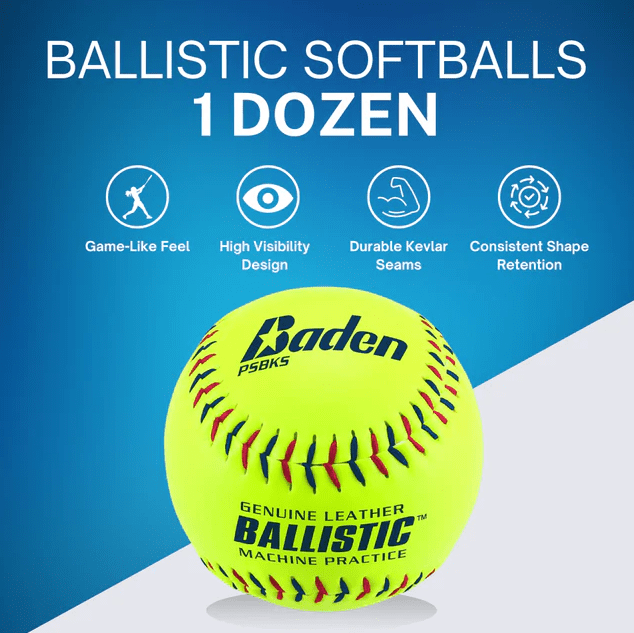 Baden Ballistic™ Seamed Pitching Machine Training/Practice Softball